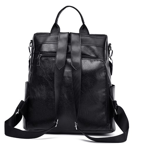 HOT Cuir Noir Sacoche Sac A Dos Cuir Femme Sac À Dos Femme