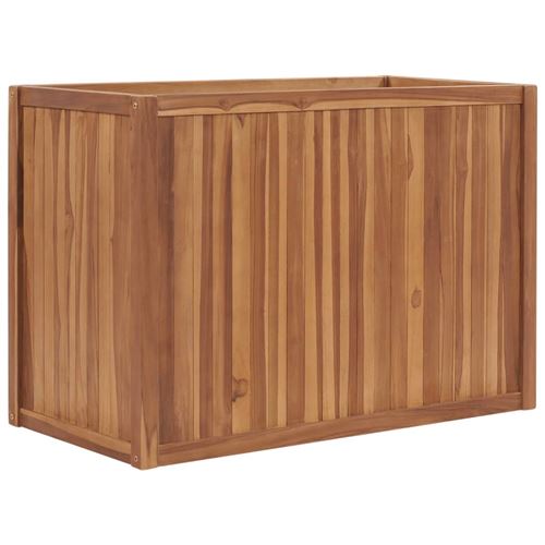 Vidaxl Lit Surélevé Bac À Plante Pot De Fleurs Jardinière Jardin Balcon Patio Terrasse Arrière-Cour Extérieur 100X50x70 Cm Bois De Teck Solide