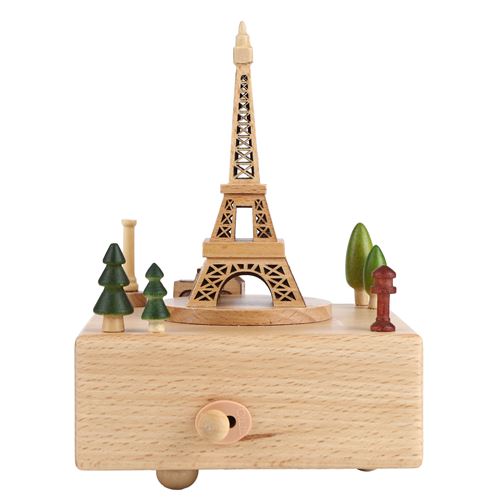 Boîte à musique en bois - La tour Eiffel