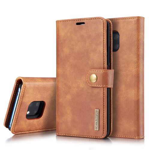 Etui en PU détachable 2-en-1 divisible marron pour votre Huawei Mate 20 Pro