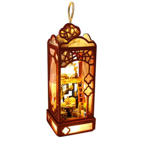 Maison miniature Bricolage 3D en bois Meubles LED Maison Puzzle décorez cadeaux Creative Pealer7568