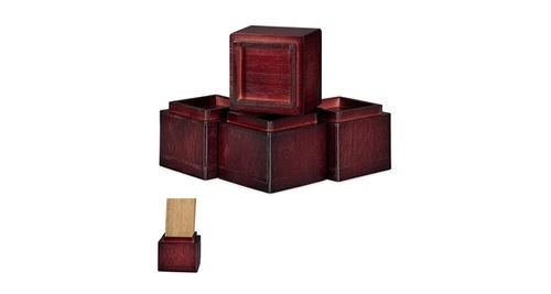 Rehausseurs de meuble en lot de 4, élévateurs d’env. 8,5 cm, tables, autres meubles, 10x11,5x11,5 cm, marron