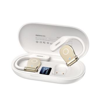 LINFE Casque de sport, casque supra-auriculaire, conduction aérienne, Bluetooth 5.4, affichage numérique de l'électricité, connecteur TYP-C, casque de musique sans fil, 11,2 x 5,8 x 2,3 cm, blanc - 1