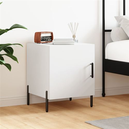 vidaXL - Table de chevet - 40x40x50 cm - Blanc - Image 2
