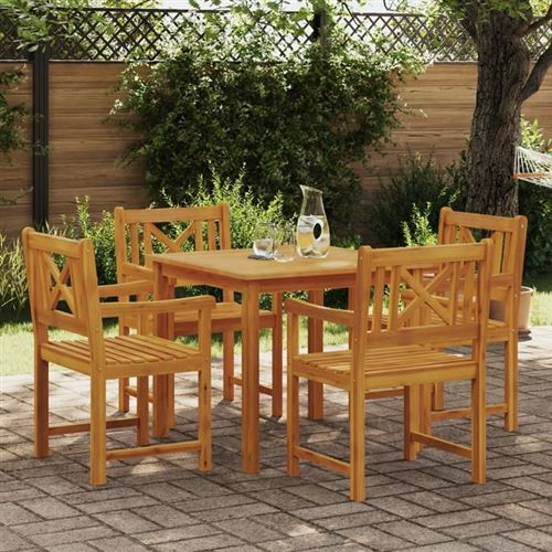 Vidaxl Marron Ensemble De Salle À Manger Pour Jardin 5 Pc - Image 2