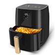 Friteuse à air sans huile - MONMECD - 5,5L - 1700W - Température réglable - Fenêtre visible - Noir