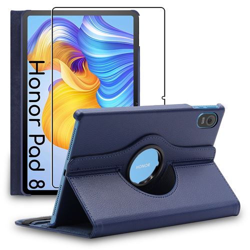 Housse Tablette EbestStar Housse pour Honor Pad 8 Support Rotatif 360 PU  Cuir, Bleu Foncé + Film VERRE Trempé