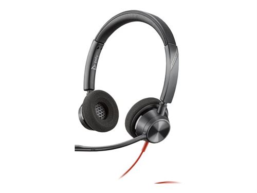 Poly Blackwire 3320 - Blackwire 3300 Series - Micro-Casque - Sur-Oreille - Filaire - Usb-C - Noir - Certifié Uc, Certifié Pour Microsoft Teams