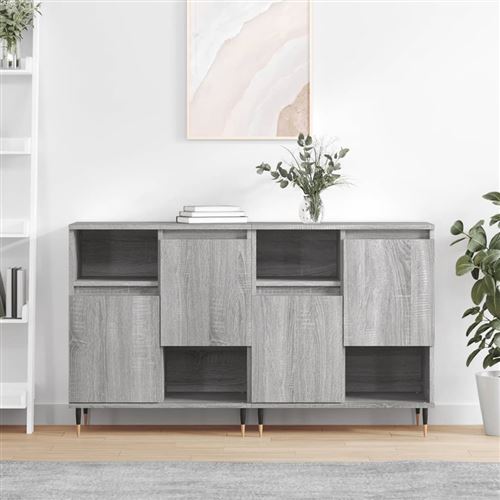 VIDAXL - Buffet - Lot de 2 - Sonoma Gris - Bois d'ingénierie - Image 3