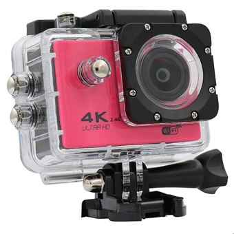 Caméra Sport 4K Étanche Slow Motion 16Mp Angle 170° Wi-Fi Rose + Kit de Fixation + SD 64Go YONIS - 1
