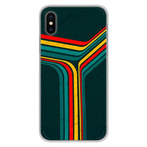Coque en silicone imprimée compatible Apple iPhone XS Max Retro lines