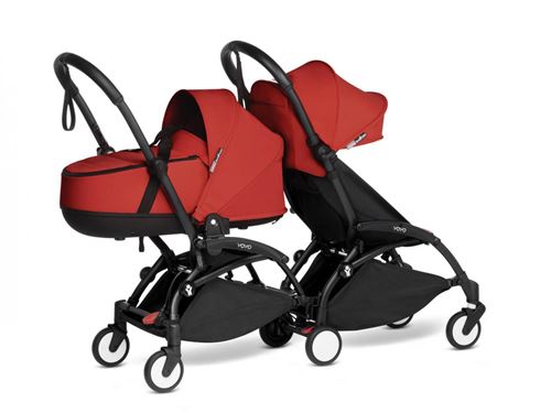 Babyzen - Poussette double YOYO 2 cadres noir nacelle et 6+ rouge