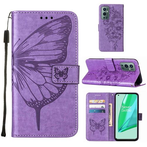 MPFRANCE Housse pour OnePlus 9 Pro Violet [Papillon V3]