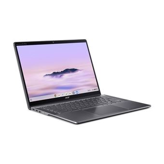 Acer Chromebook Plus Spin 514 CPE594-1N - Conception inclinable - Intel Core i5 - 1335U / jusqu'à 4.6 GHz - Chrome OS - Carte graphique Intel Iris Xe - 16 Go RAM - 256 Go SSD NVMe - 14" IPS écran tactile 1920 x 1200 - Wi-Fi 6E - gris acier - clavier : S