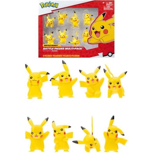 Pokémon - 8 Figurines Battle - Pack de 8 Figurines Pikachu - JW2604