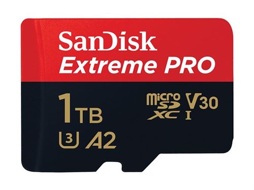 SanDisk Extreme Pro - Carte mémoire flash (adaptateur microSDXC vers SD inclus(e)) - 1 To - A2 / Video Class V30 / UHS-I U3 / Class10 - microSDXC UHS-