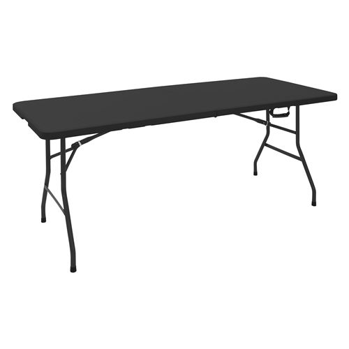 ML-Design Table de Camping Pliante Noir, 180 x 74 x 74 cm, en Plastique HDPE , 6