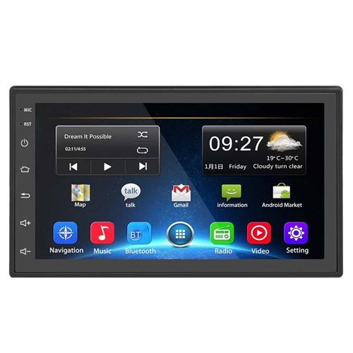 Autoradio Android 7 Pouces GPS WiFi Bluetooth Écran Tactile Haute Définition YONIS