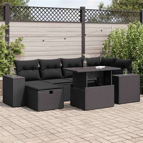 Vidaxl Noir Salon De Jardin - 8 Pcs - Coussins S - Image 2