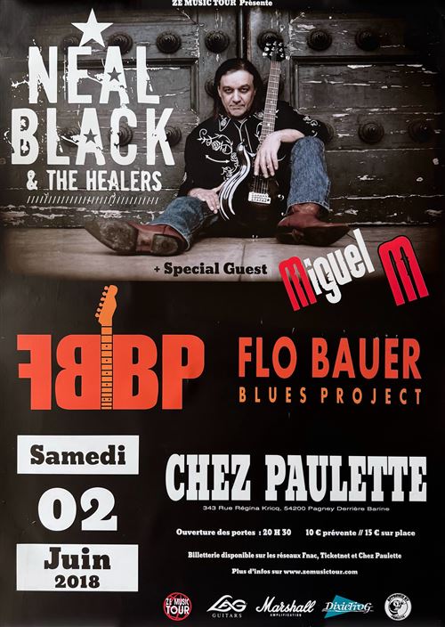 Affiche - Neal Black & The Healers - En concert 2018 - 60x90cm