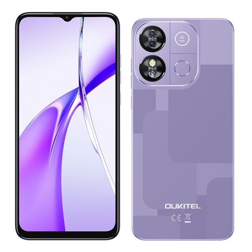 Violet - OUKITEL C57 PRO Smartphone 6.52 128Go ROM 4300mAh Android 14 téléphone Dual SIM 4G-(215g)