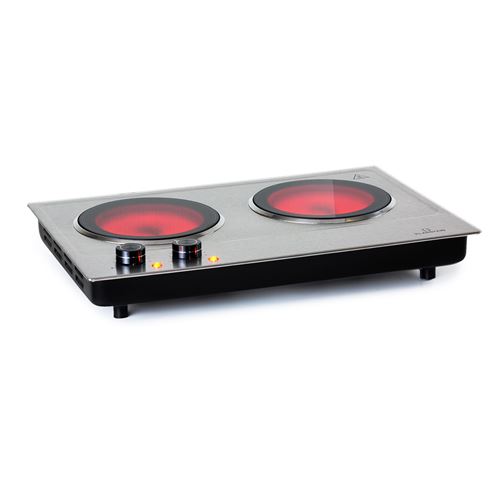 Plaque De Cuisson Double - Klarstein Ramsey - 2400W - 11 Niveaux - Vitrocéramique - Argent