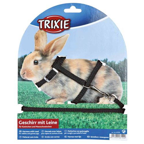 Harnais avec laisse pour lapins, taille 25-44 cm/8 mm, couleurs aléatoires. - Trixie - TR-6150
