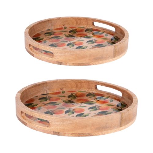 Non Communiqué Multicolore Set De 2 Plateaux Ronds Amalfi 35 Et 40 Cm - Table Passion