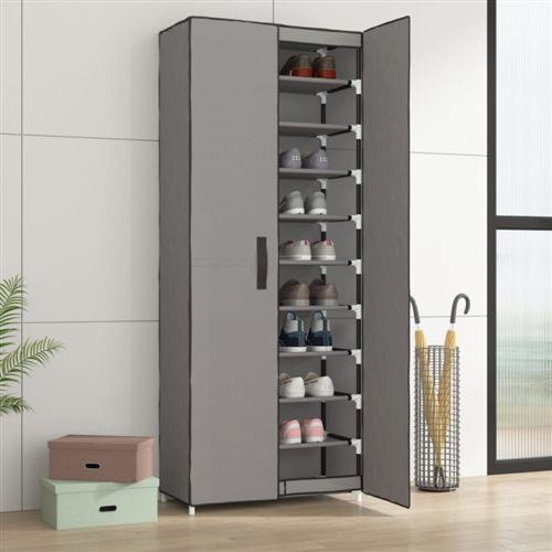 VIDAXL - Meuble à chaussures - 60x30x166 cm - Gris - Image 3