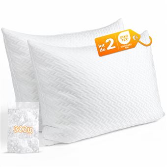 Lot de 2 Oreillers 50x70 cm Konsoefuly, Oreiller Mémoire Forme, Ergonomique, Réglable en Hauteur, Idéal Pour Dormir Sur Le Dos / Côté / Ventre - 1