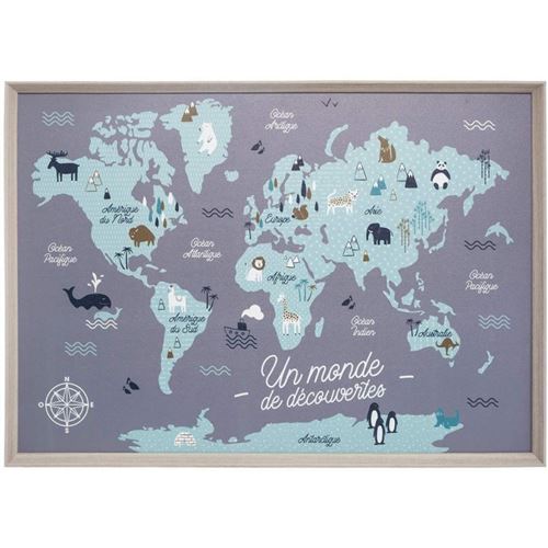 Tableau carte du monde - L 70 x P 3