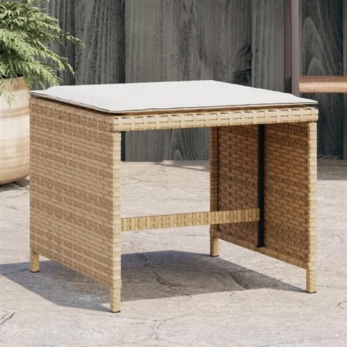 Vidaxl Beige Tabourets De Jardin Avec Coussins Lot De 4 - Image 3