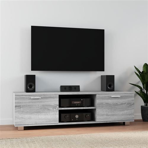 VIDAXL - Meuble TV - Sonoma - Gris - 140x40,5x35 cm - Image 2