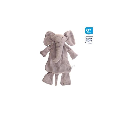 Difrax Elephant Elliot Peluche Plate Soft Gris
