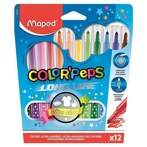 Mape Multicolore Étui De 12 Feutres Maped Color' Peps