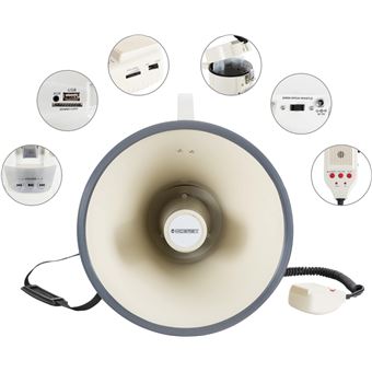 Mégaphone McGrey MP-2000HRS MkII – 45W, Portée 2400m, Sirène, Enregistrement, USB/SD, Sangle Incluse