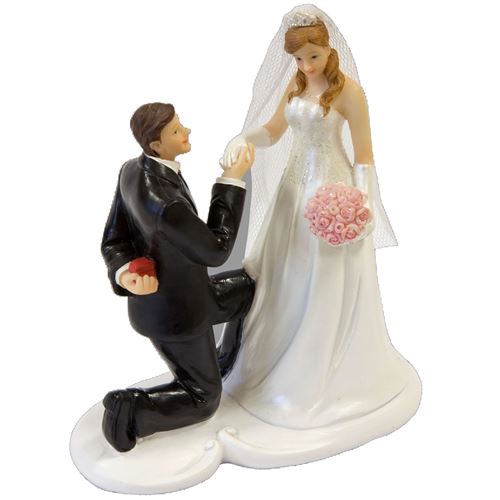 Figurine gâteau de mariage avec couple de mariés cage d'amour 13.5cm (x1) REF/SUJ4994- tendances fêtes