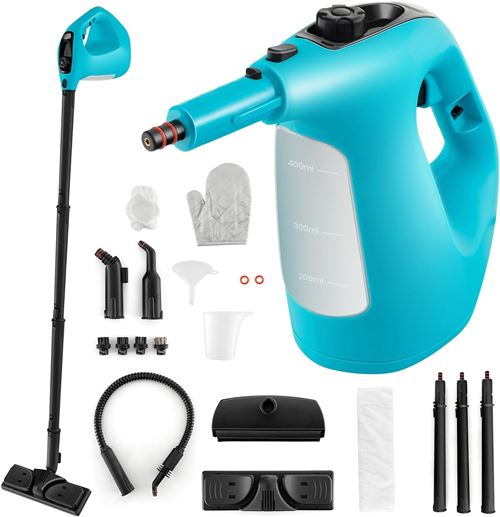 Giantex - Nettoyeur Vapeur Portatif - 1400W - 14 Accessoires - Bleu - Image 2