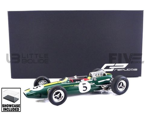 Voiture Miniature de Collection GP REPLICAS 1-18 - LOTUS 33 - Winner GP South Africa 1965 - Green / Yellow - GP123A