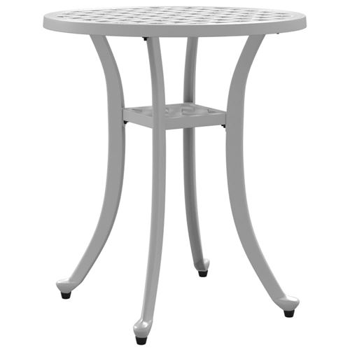 Vidaxl Blanc Table De Jardin Aluminium Coulé Ø48x53cm Extérieur 4002825 - Image 3