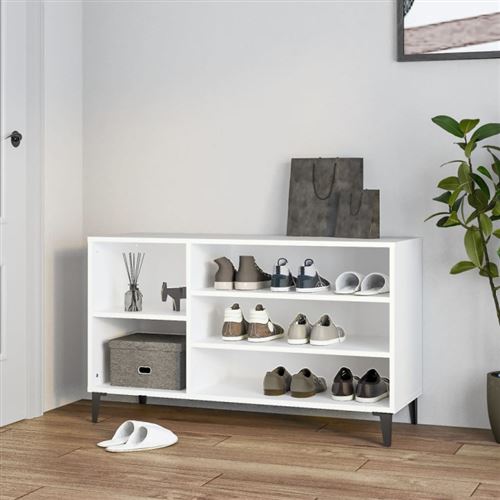 Non Communiqué Blanc Armoire À Chaussures 102X36x60 Cm Bois D Ingénierie