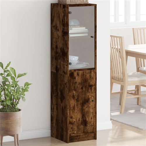 vidaXL - Vitrine haute - Chêne fumé - 35x37x142 cm - Image 3