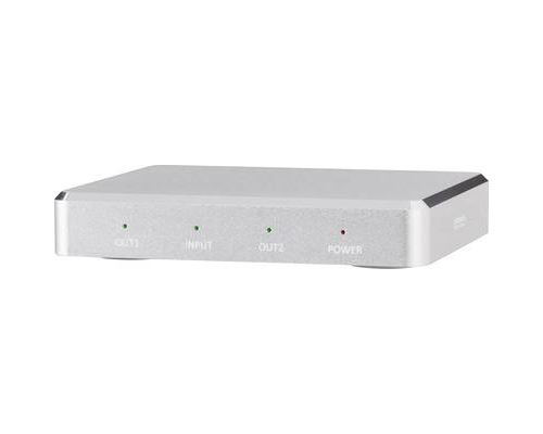 SpeaKa Professional 2 ports Répartiteur HDMI boîtier en aluminium, compatible avec lultra HD 3840 x 2160 pixels