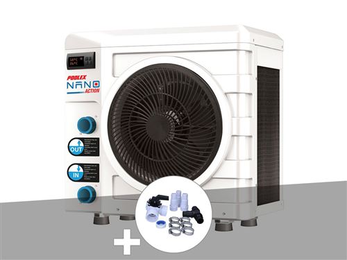 Pompe à chaleur 3 kW Poolex Nano Action + Kit by-pass Ø 32/38 mm
