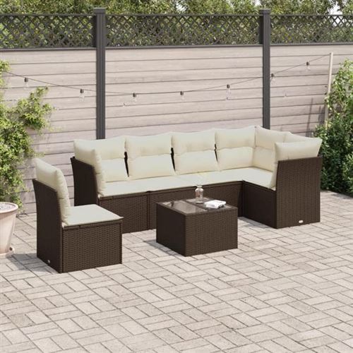 VIDAXL - Salon de Jardin - 7 Pièces - Marron - Image 2