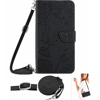 Coque Portefeuille Odeydo Pour IPhone 13 - Cuir Violet Fleurs Papillons - Rabat - Neuf