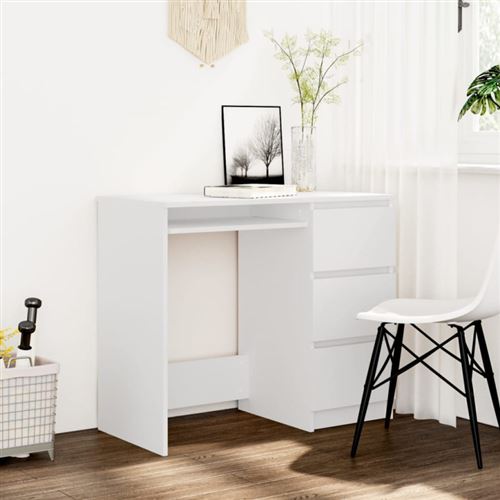 Vidaxl bureau contreplaqué blanc 90x45x76 Cm - Image 3