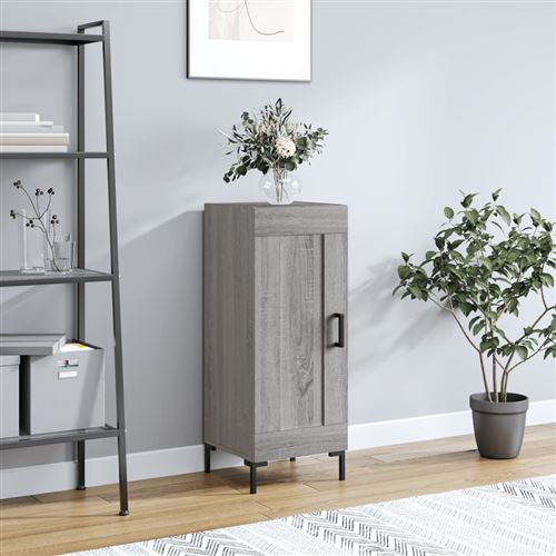 VIDAXL - Buffet - Sonoma - Gris - 34,5x34x90 cm - Image 3