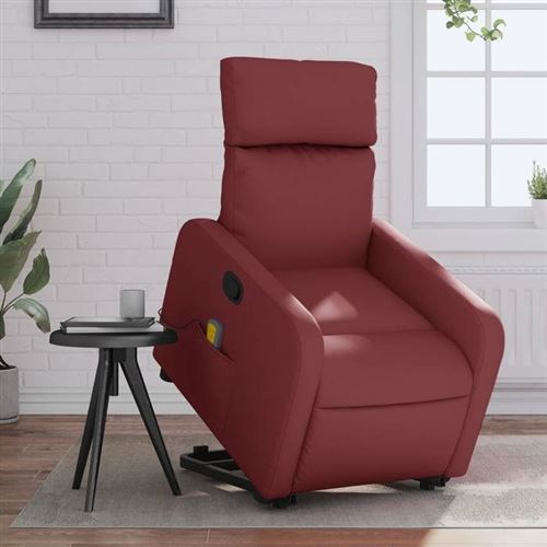 Non Communiqué Rouge Vidaxl Fauteuil De Massage, Relaxation Similicuir Bordeaux
