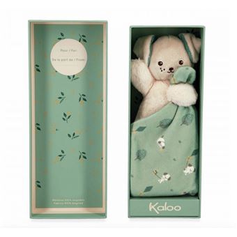 Doudou Carre douceur Chien Vert - 18 cm - 1